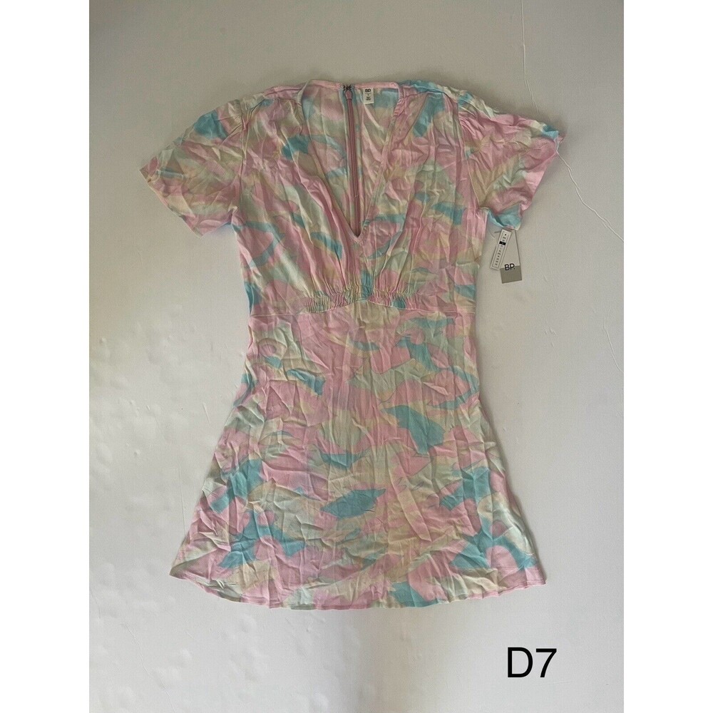 Nordstrom BP Women's Small Pink Blue Painted Camo V-Neck Dress‎ New with Tags